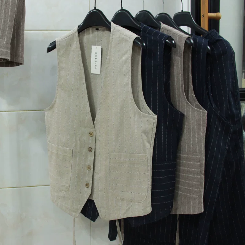 Men Formal Wear Summer - British Casual Linen Vest for Men