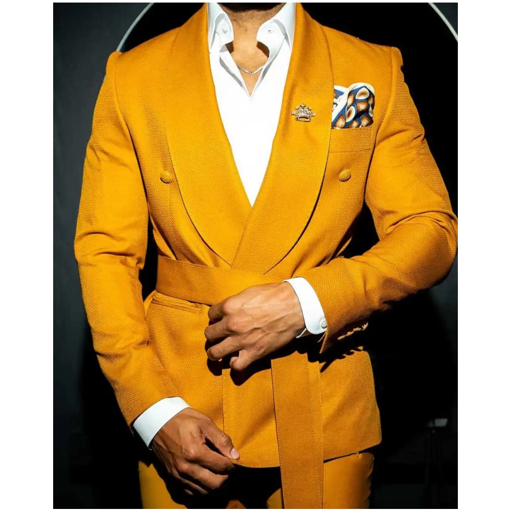 Men Formal Wear Modern - Modern Men Suits With Belt Shawl