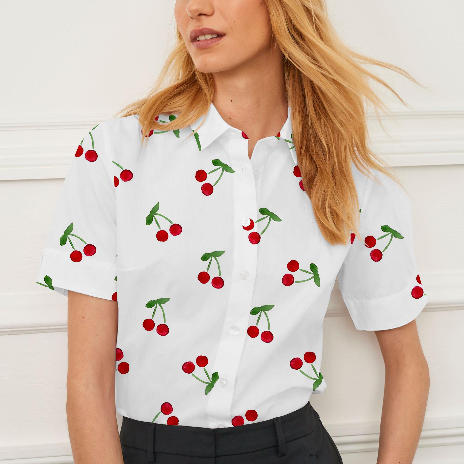 Men Formal Wear Summer - Summer women's 3D Print Shirt short