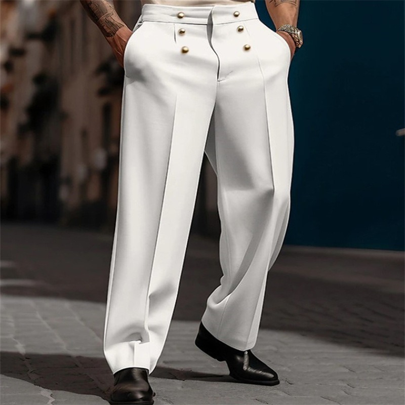 Men Formal Wear Summer - Men's Solid Color Formal Dress Pants