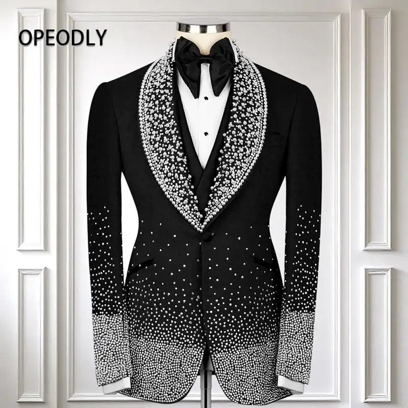Formal Wear For Men Black Suit - OPEODLY Men s Black Tuxedo Suit