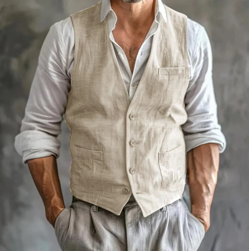 Men's Linen Vest Summer Male G - Men Formal Wear Vest review and price