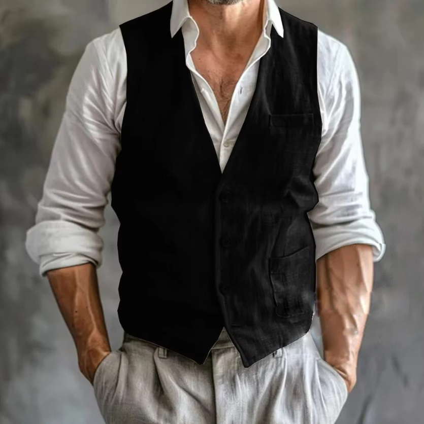 Men's Linen Vest Summer Male G - Men Formal Wear Vest review and price