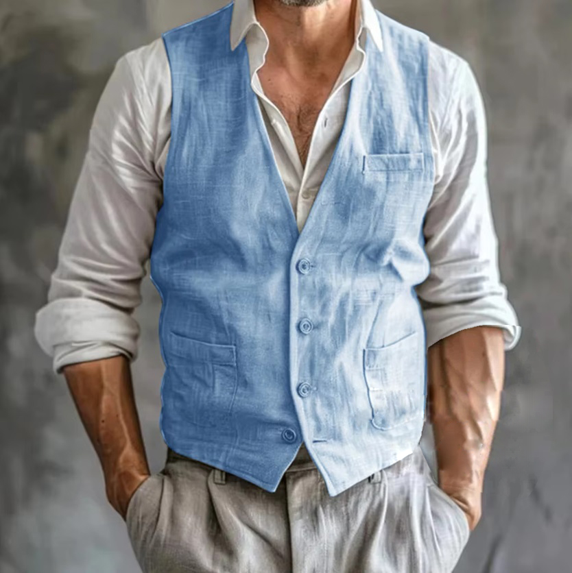 Men's Linen Vest Summer Male G - Men Formal Wear Vest review and price