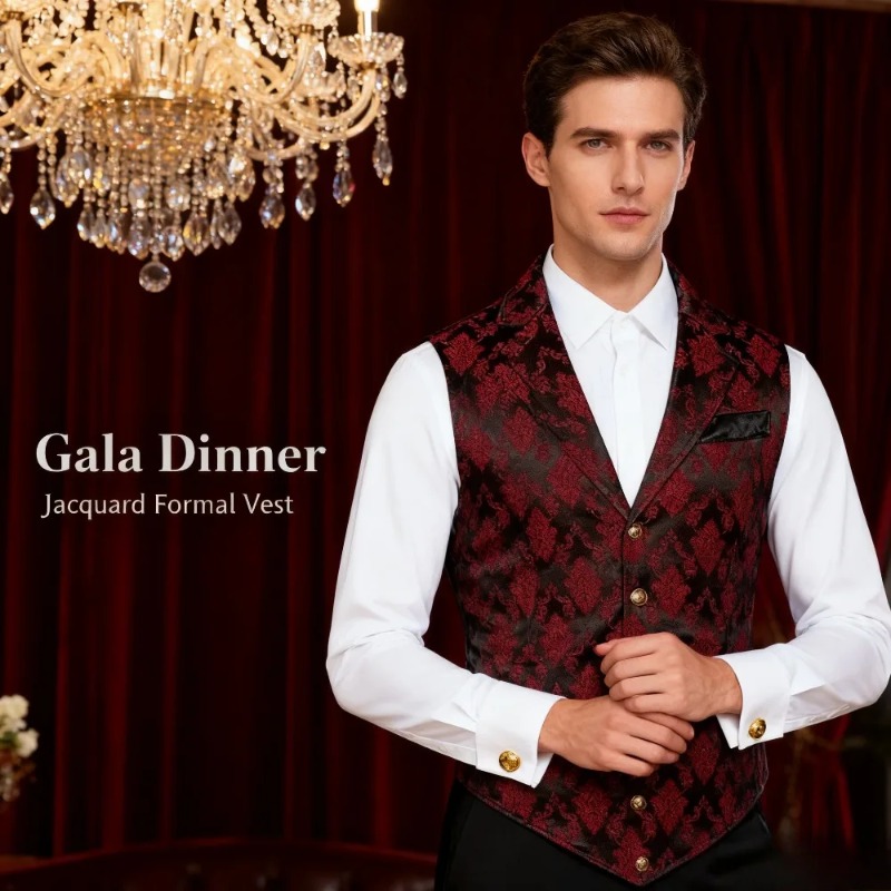 Slim Fit Vest British Retro St - Formal Wear For Men Black Suit review and price