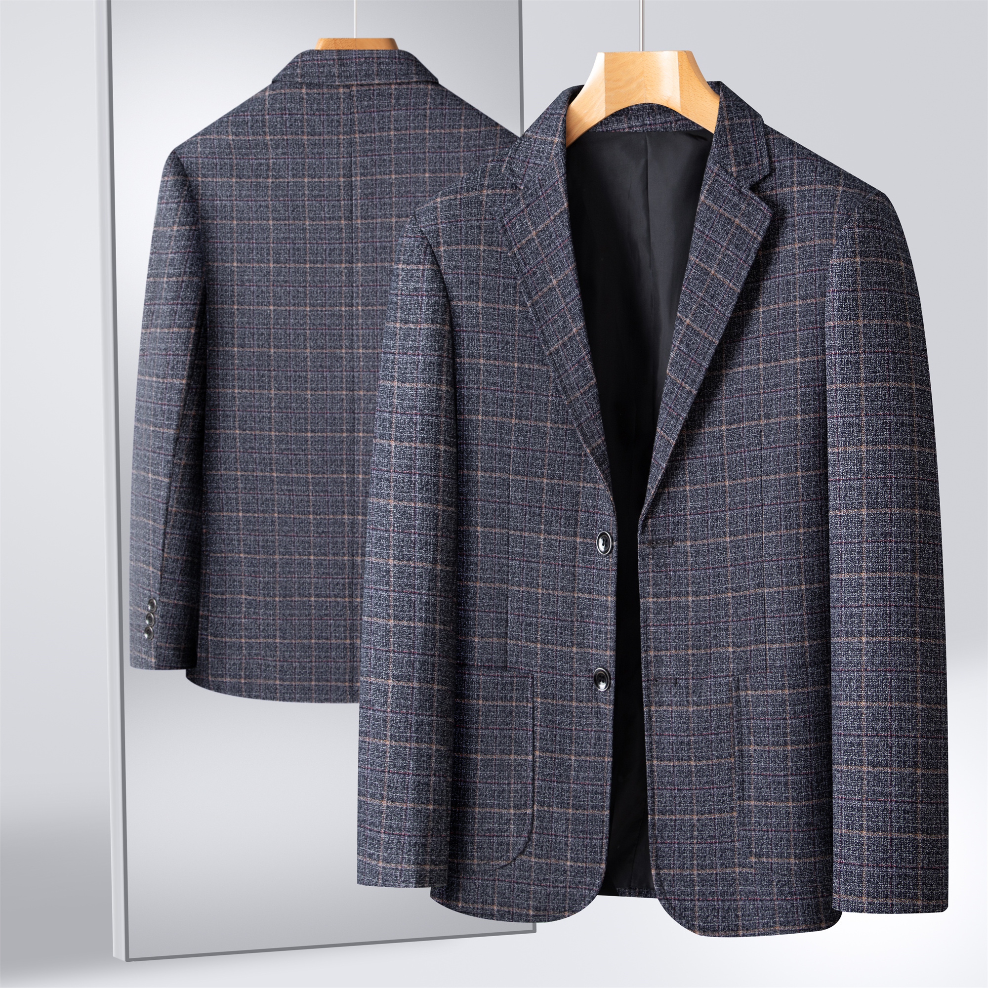 Striped Suit Men's Plaid Suit  - Men Formal Wear Summer review and price