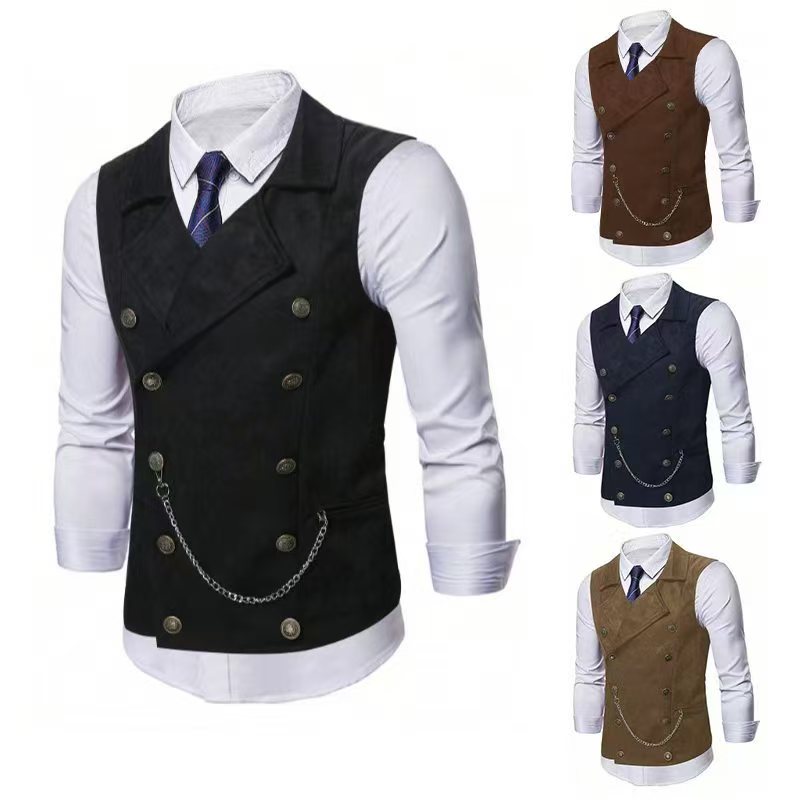 Men's Double Breasted Vest wit - Men Formal Wear Vest review and price