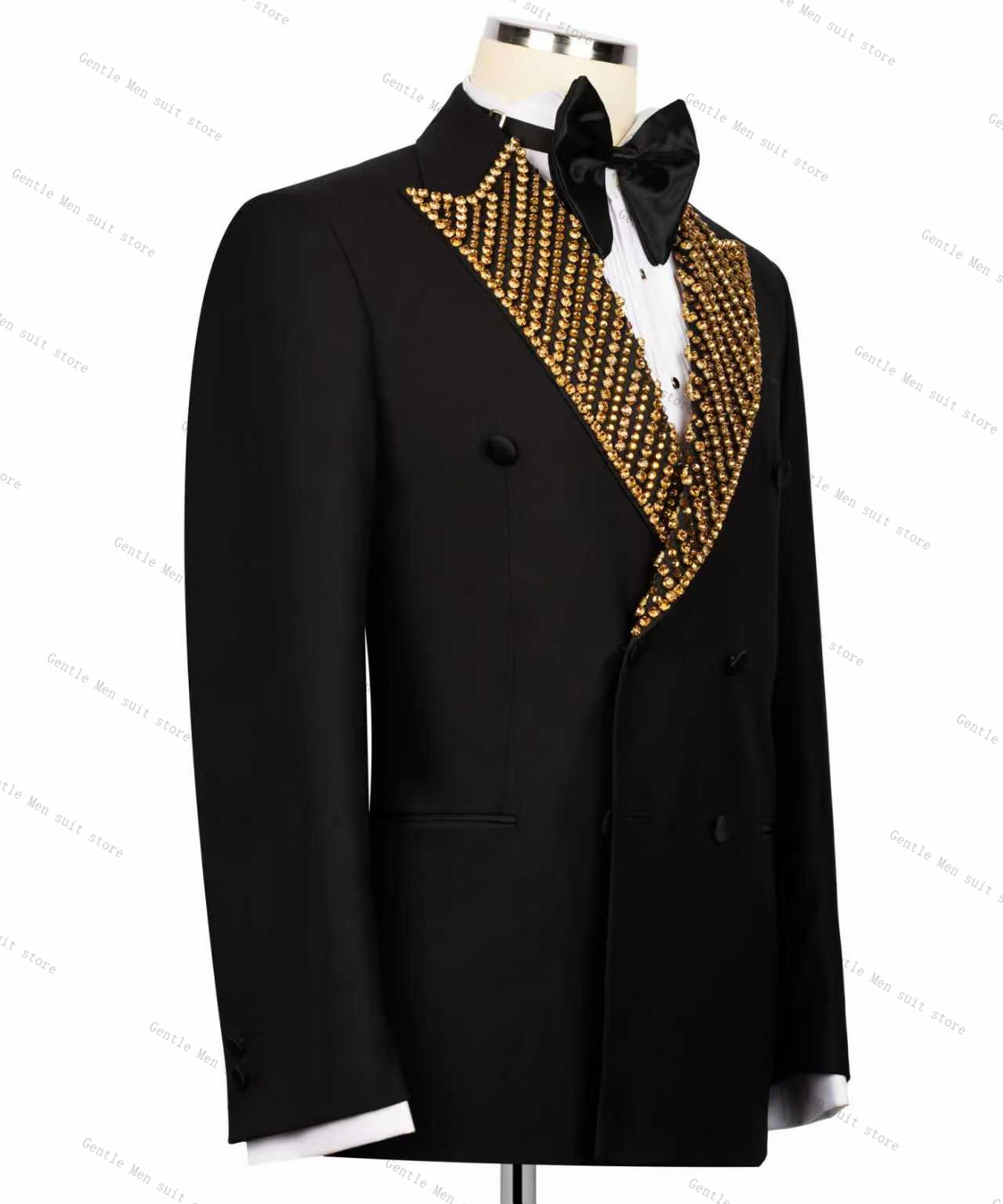 Golden Beaded Men Suit Set 2 P - Formal Wear For Men Black Suit review and price