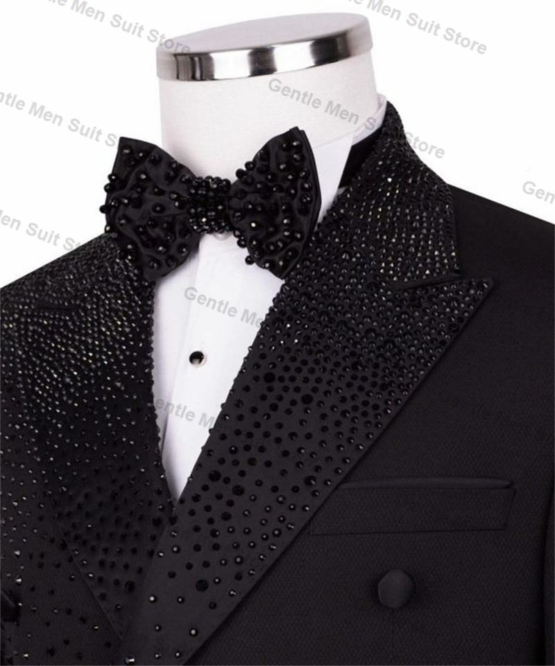 Black Luxury Crystals Men Suit - Formal Wear For Men Black Suit review and price