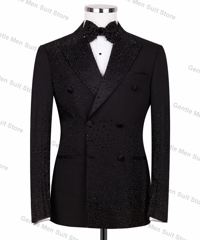 Black Luxury Crystals Men Suit - Formal Wear For Men Black Suit review and price