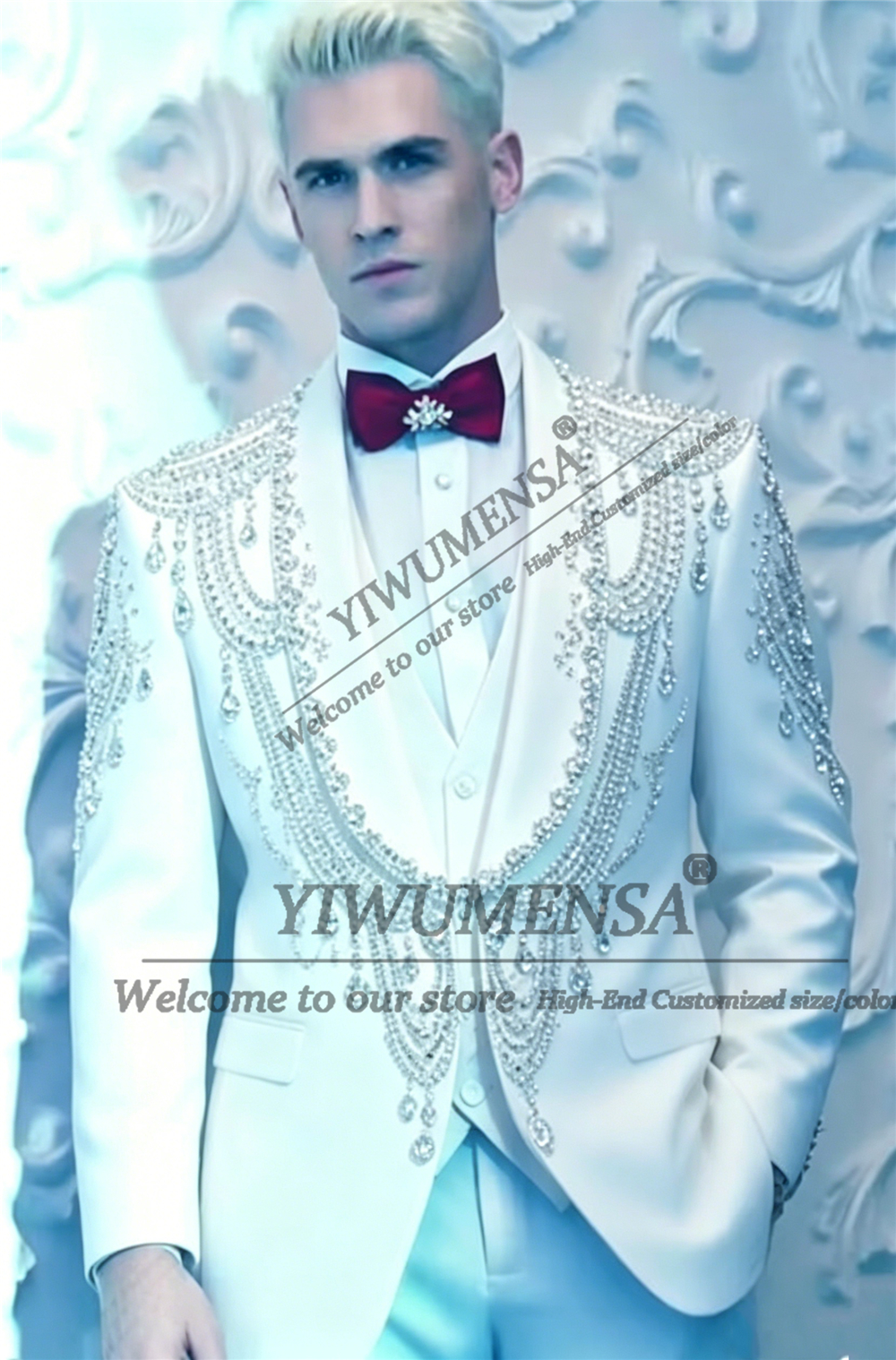 Male Fashion Beading Crystals  - Men Formal Wear Fashion review and price