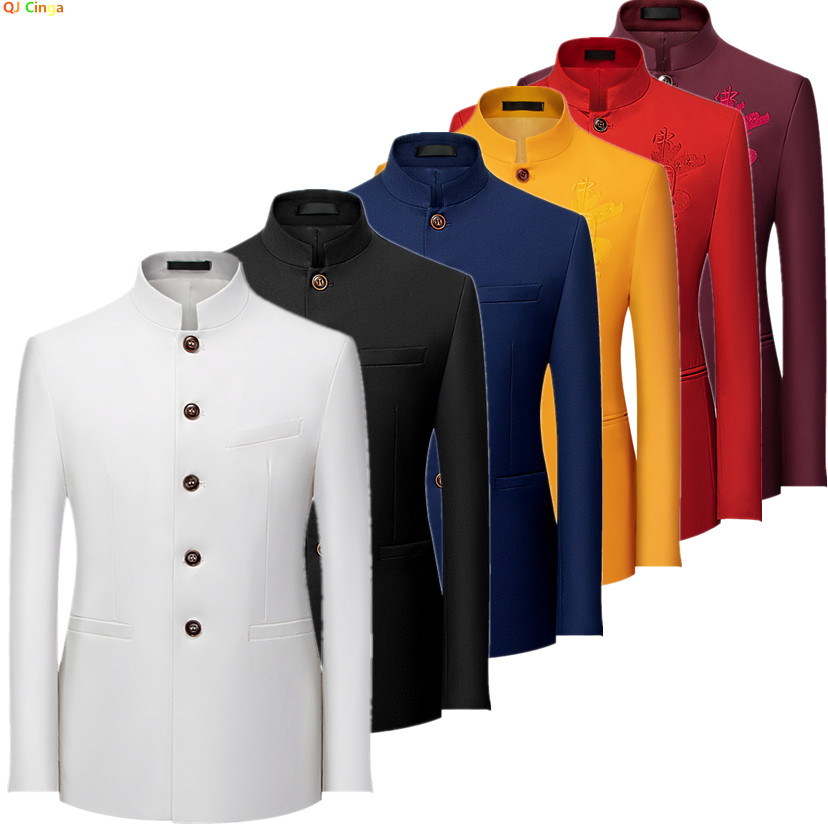 2026 Men's Chinese Style Long  - Formal Wear For Men Black Suit review and price