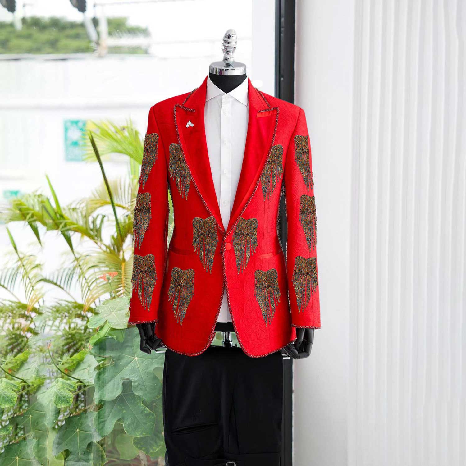 Fashion Wedding Men Suit Cryst - Formal Wear For Men Black Suit review and price