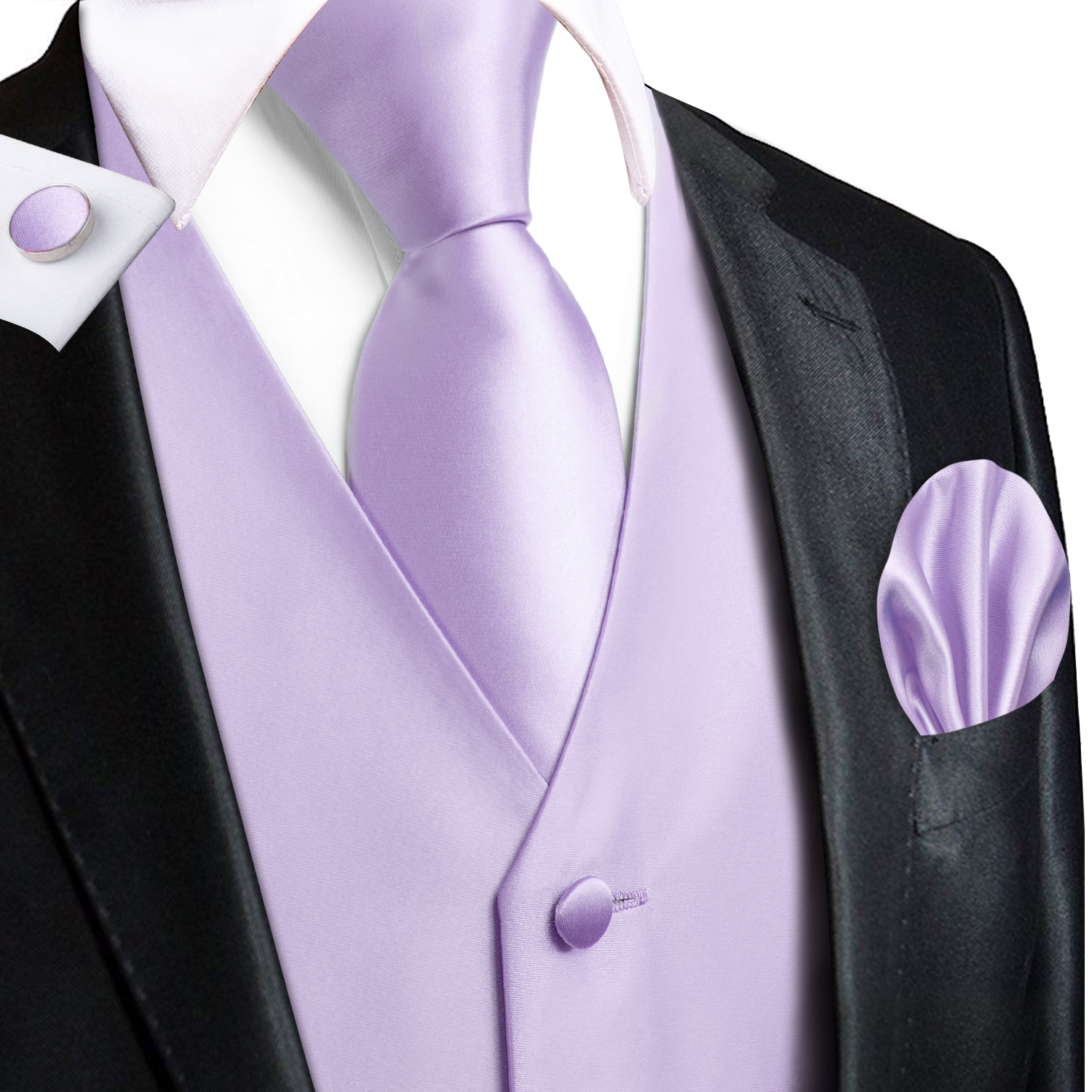 Hi-Tie Solid Voilet Lilac Mens - Men Formal Wear Vest review and price
