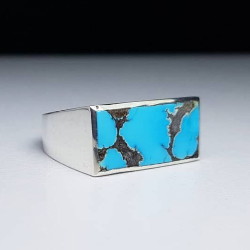 1pc Stylish Mens Ring with Blu - Men Formal Wear Modern review and price