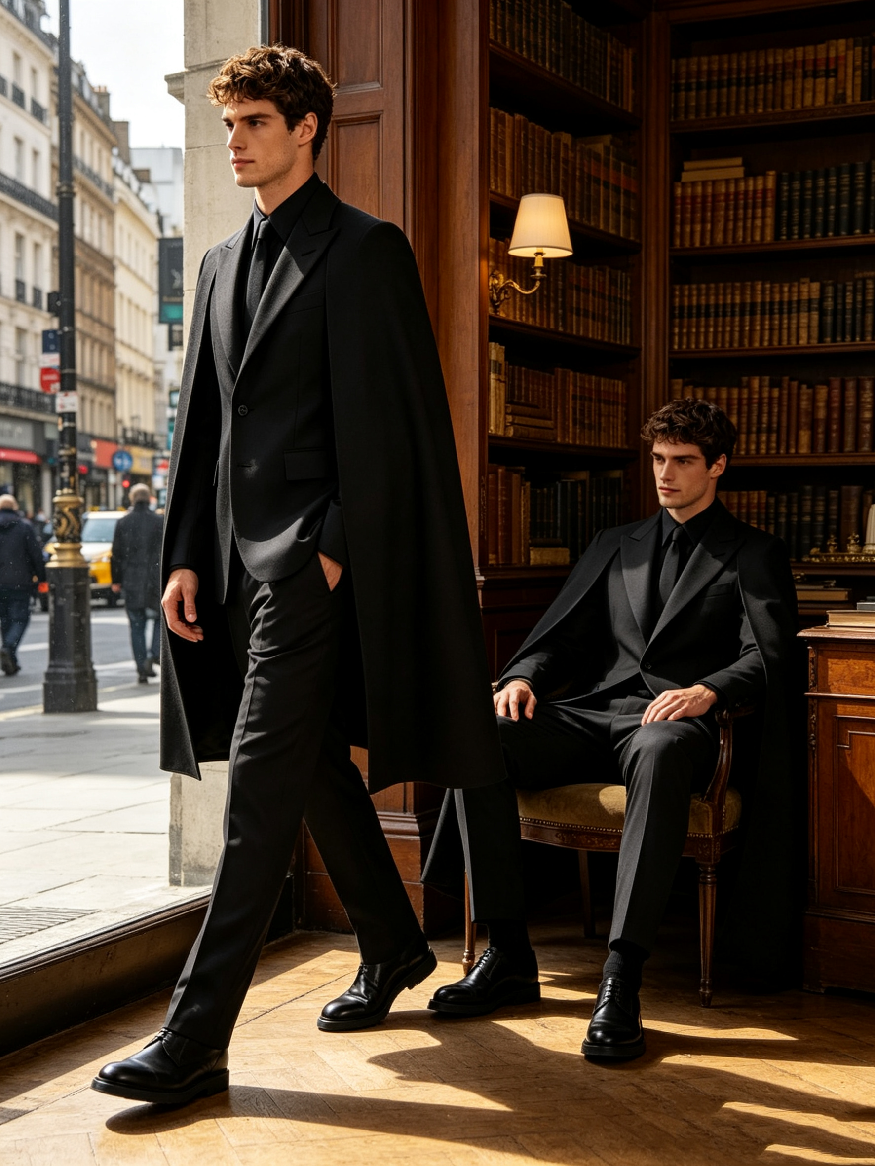 Designer Black Wrap Men Suit S - Formal Wear For Men Black Suit review and price