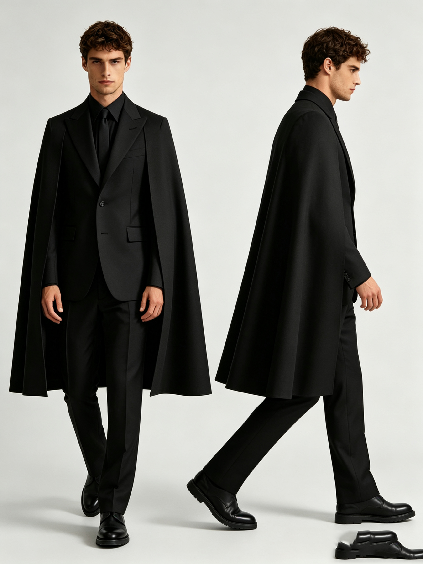 Designer Black Wrap Men Suit S - Formal Wear For Men Black Suit review and price