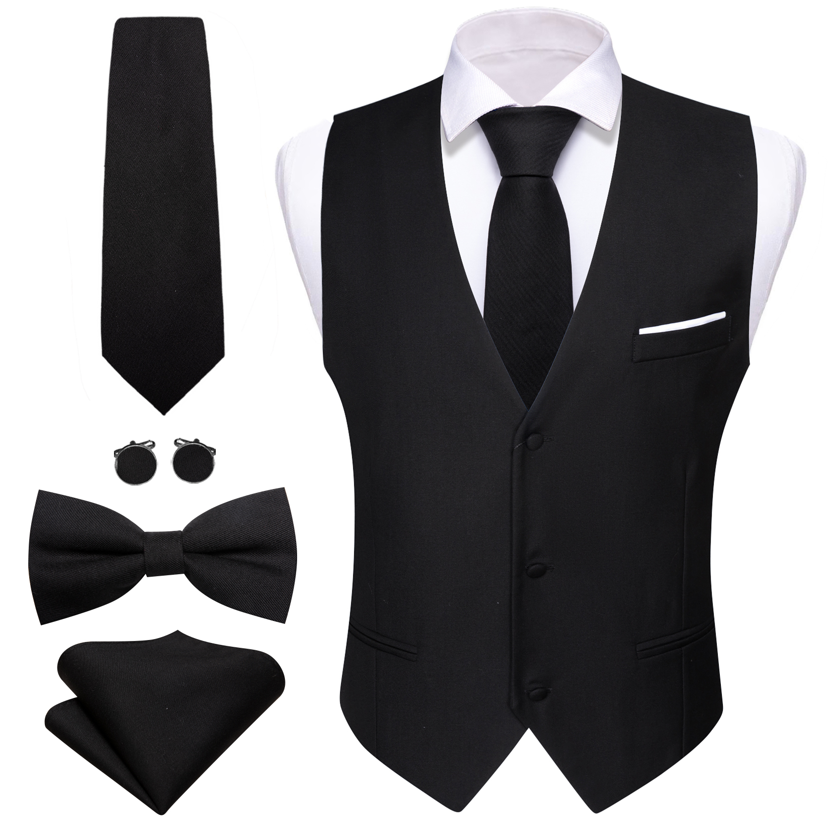 Barry Wang 5-PC Men's Vest wit - Men Formal Wear Vest review and price