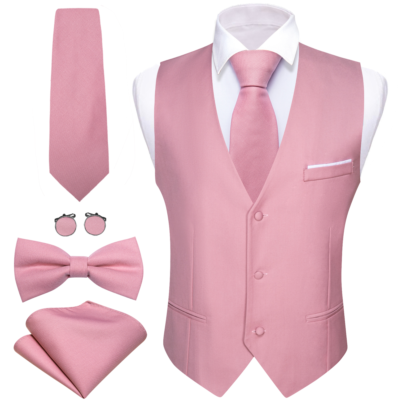 Barry Wang 5-PC Men's Vest wit - Men Formal Wear Vest review and price