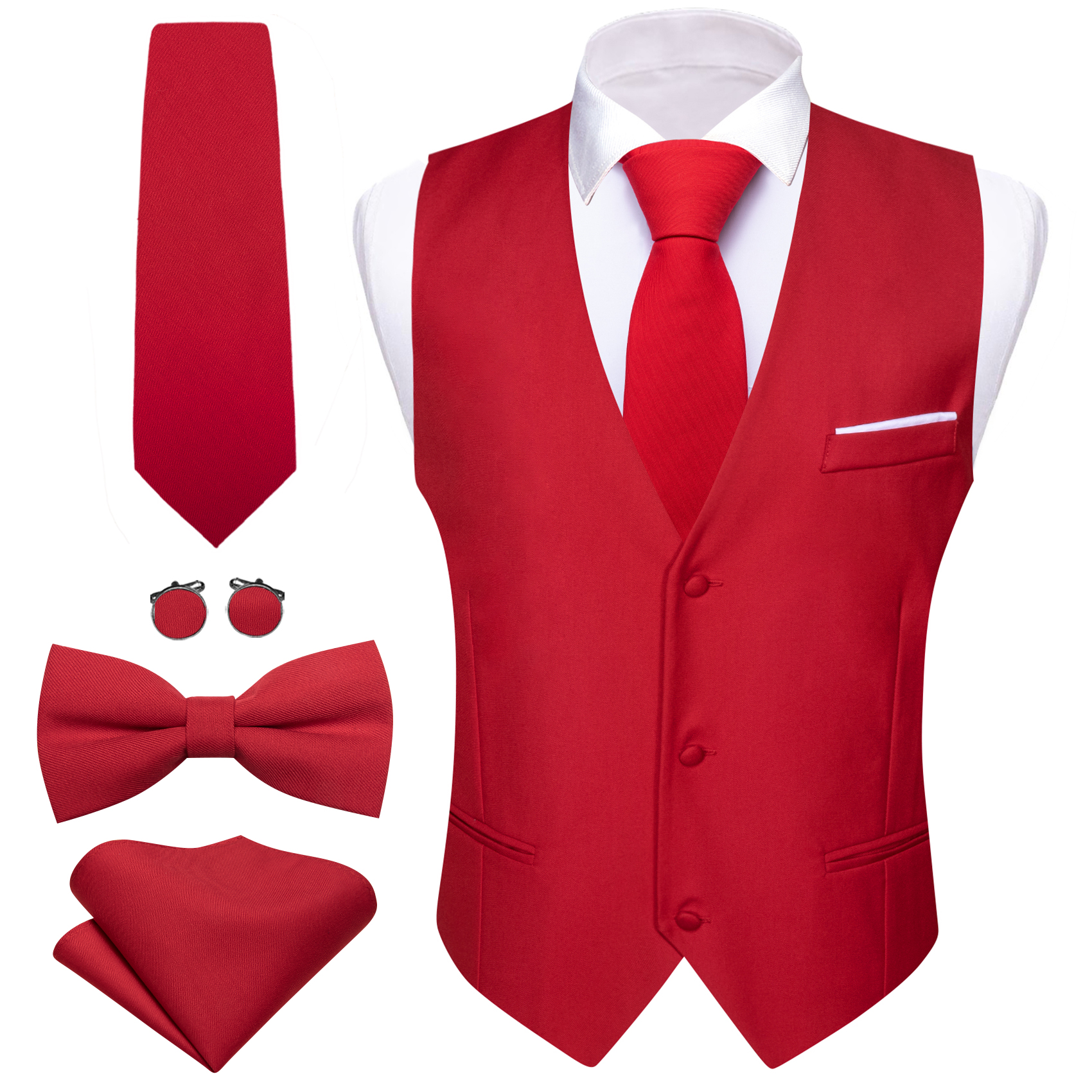 Barry Wang 5-PC Men's Vest wit - Men Formal Wear Vest review and price