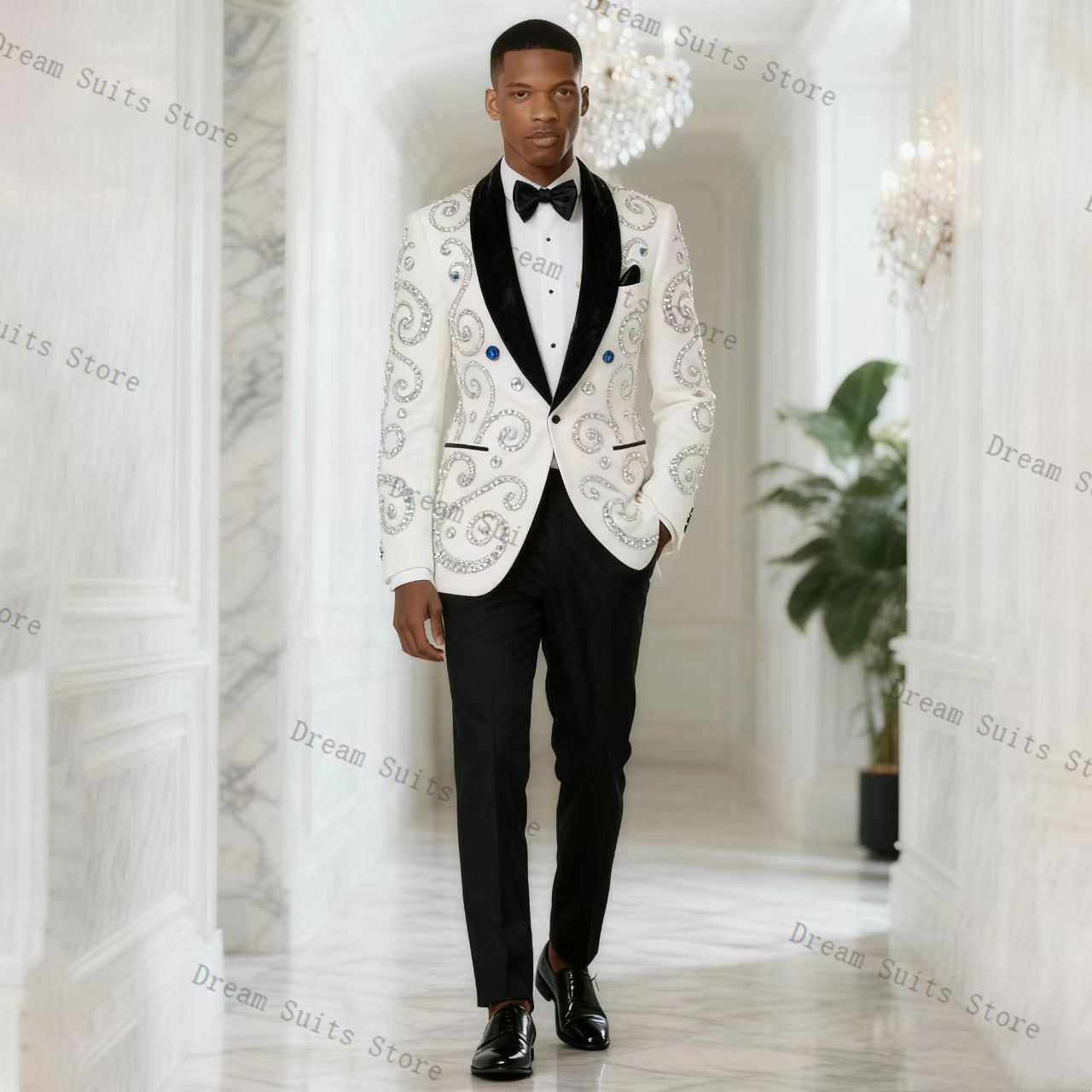White Men Suit Set 2 Piece Bla - Formal Wear For Men Black Suit review and price