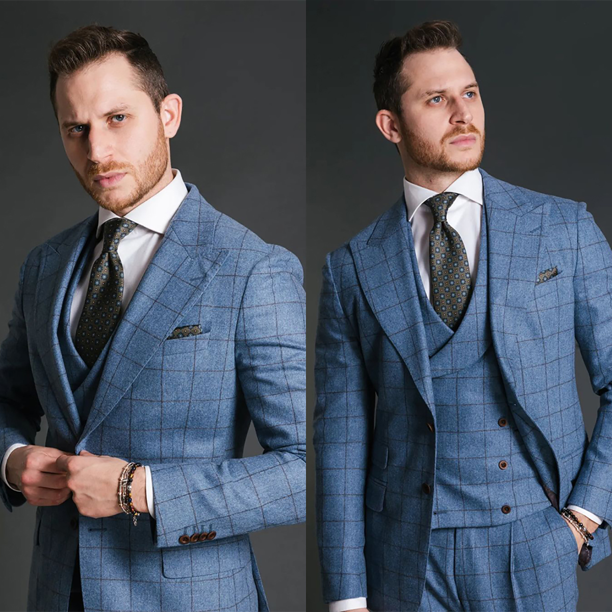 Blue Vintage Men Suit Tailor-M - Men Formal Wear Vest review and price