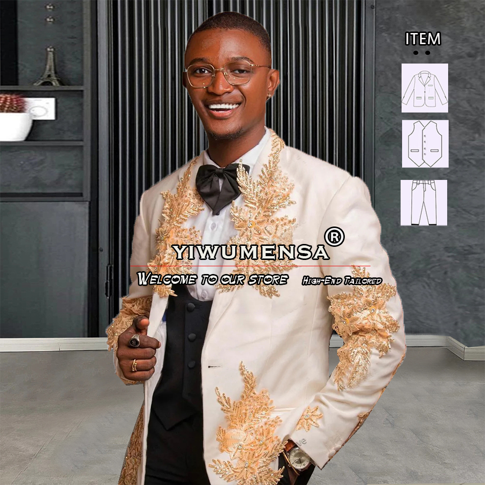 Customized 3 Pieces Suits Men  - Men Formal Party Wear Dress review and price