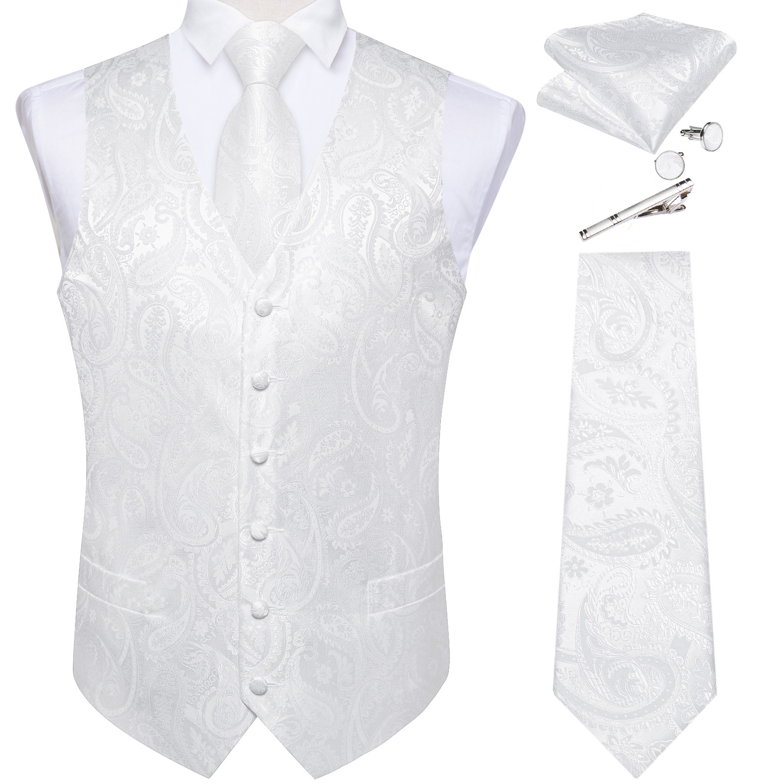 Pure White Wedding Vest for Ma - Men Formal Wear Vest review and price