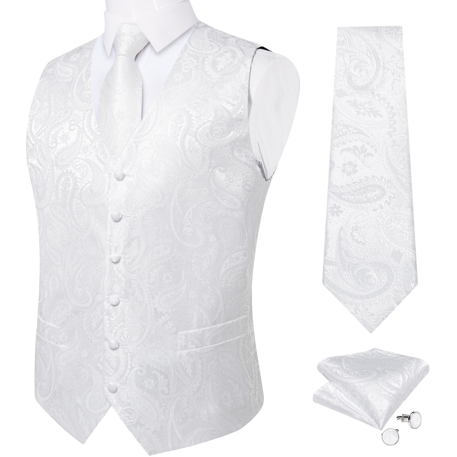 Pure White Wedding Vest for Ma - Men Formal Wear Vest review and price