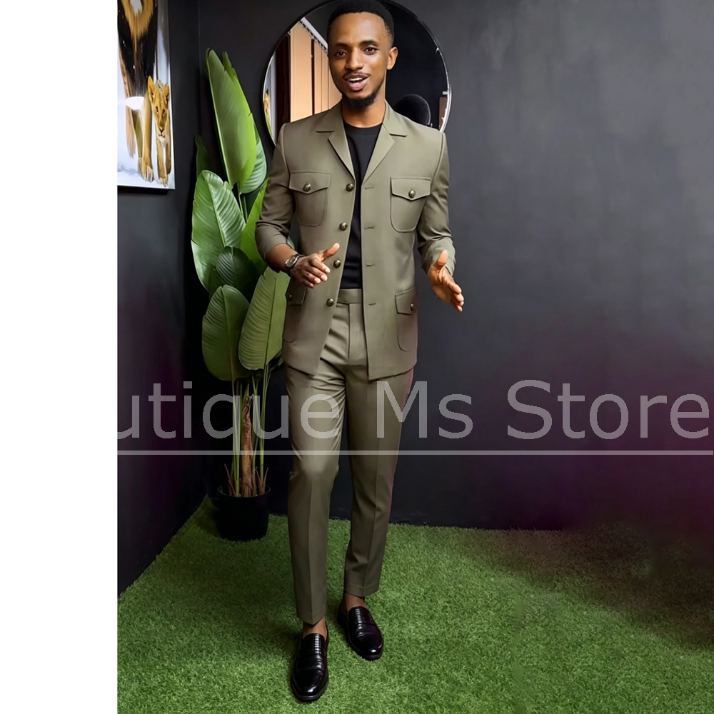 Men Safari Suit Two Piece Set  - Men Formal Wear Fashion review and price