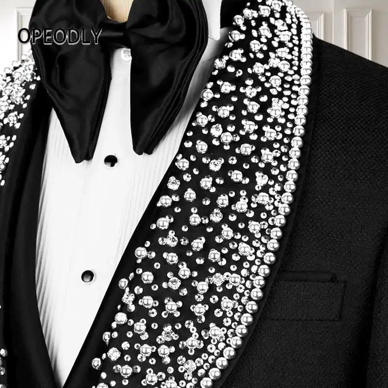 OPEODLY Men s Black Tuxedo Sui - Formal Wear For Men Black Suit review and price
