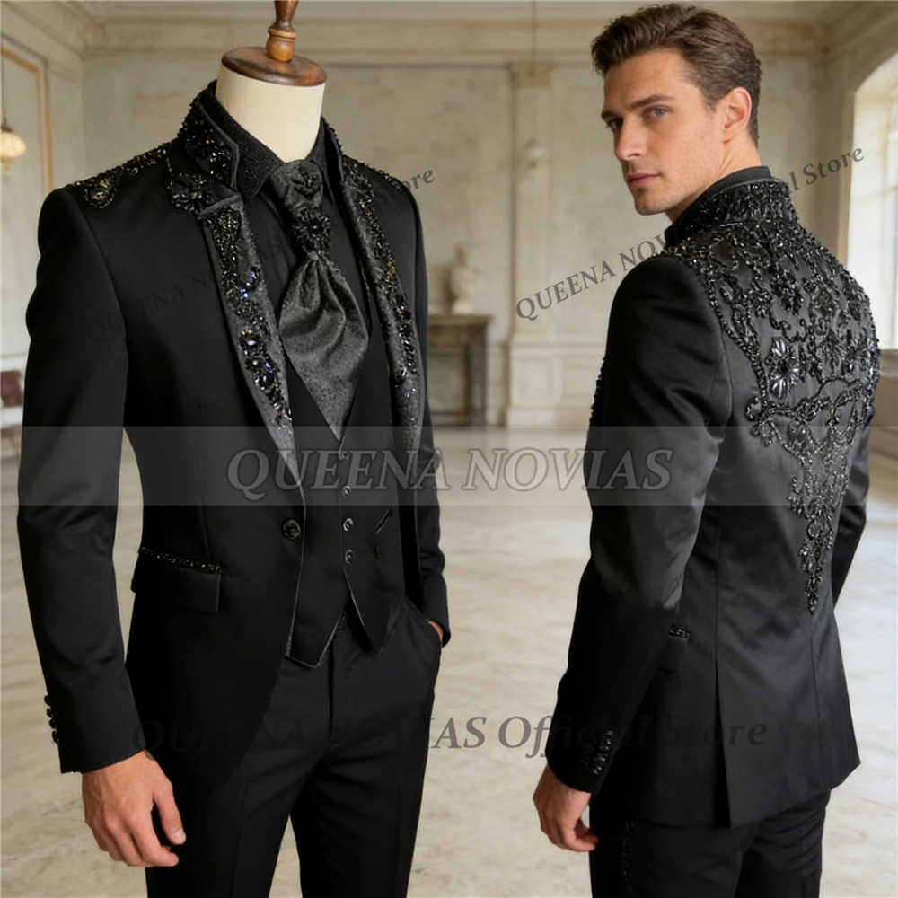 Male Fashion Groom Wedding Sui - Formal Wear For Men Black Suit review and price