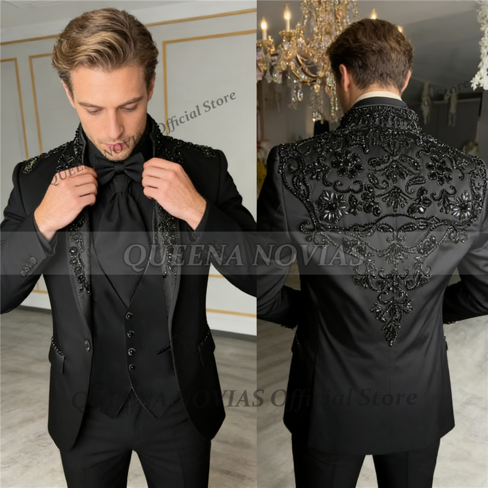 Male Fashion Groom Wedding Sui - Formal Wear For Men Black Suit review and price